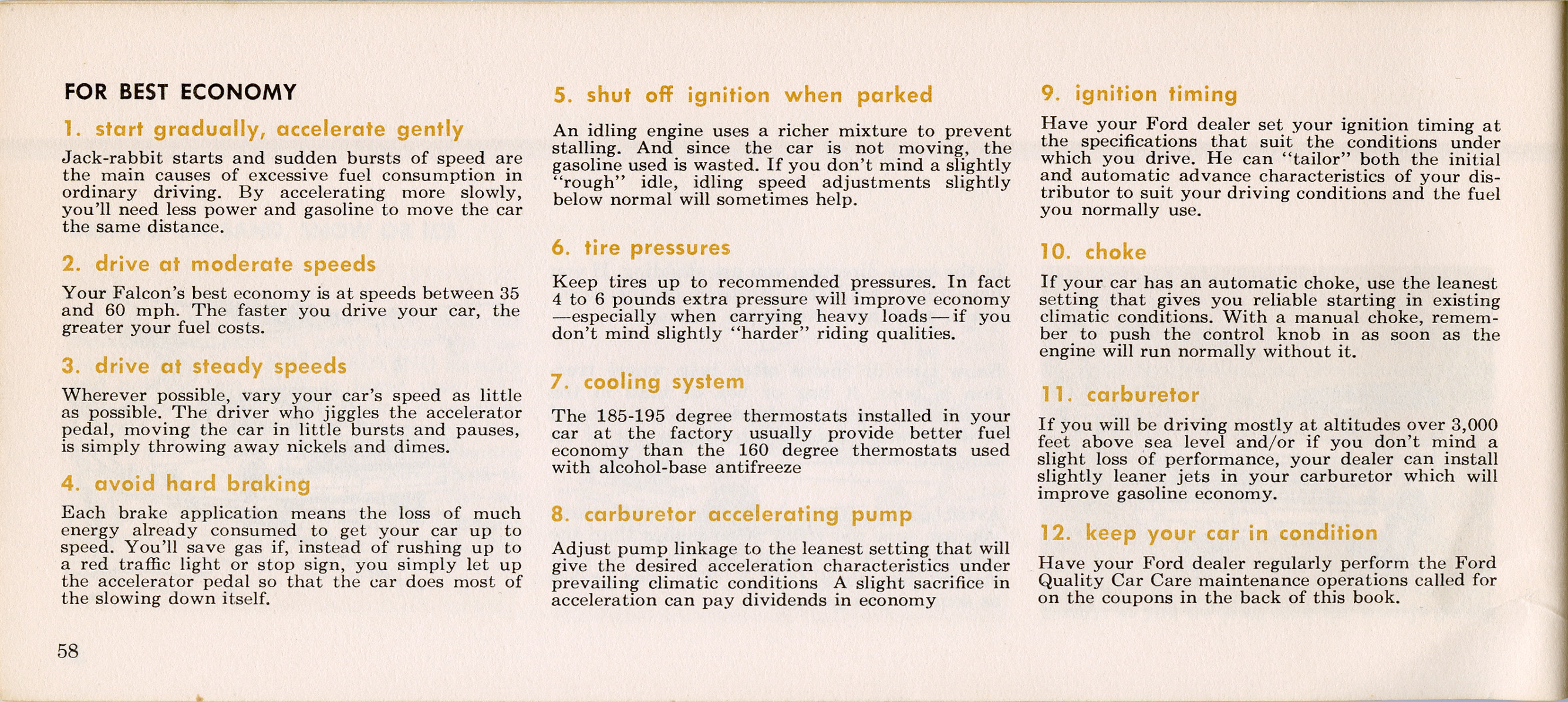 1964 Ford Falcon Owners Manual Page 10